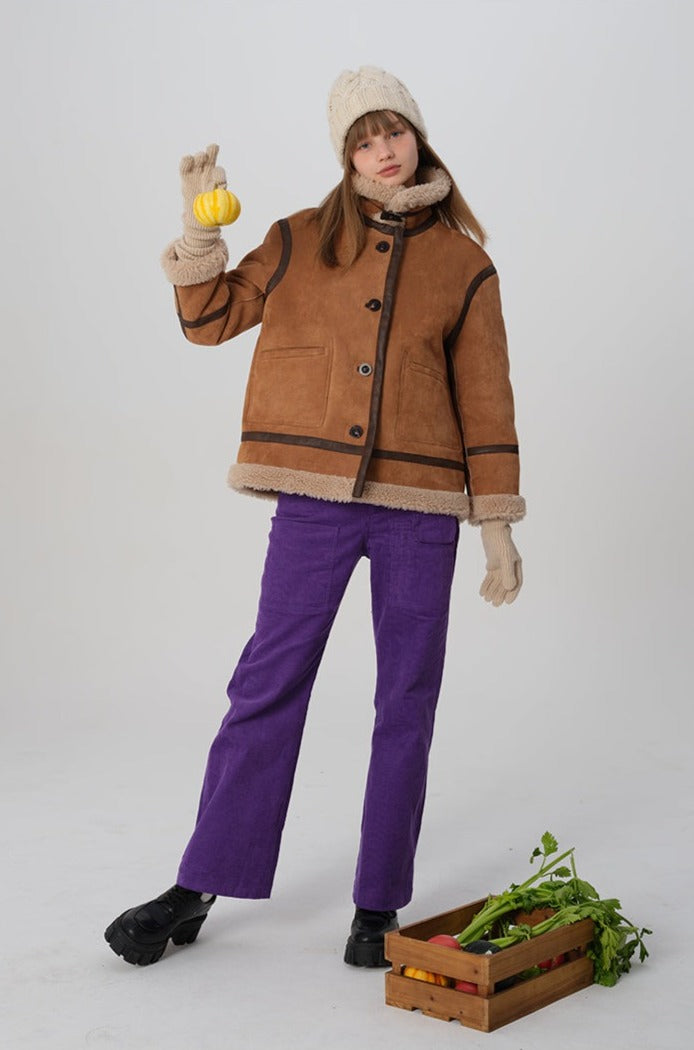 韓国ファッション SELCA-リバーシブル ボアコート-2023aw-ou49-03