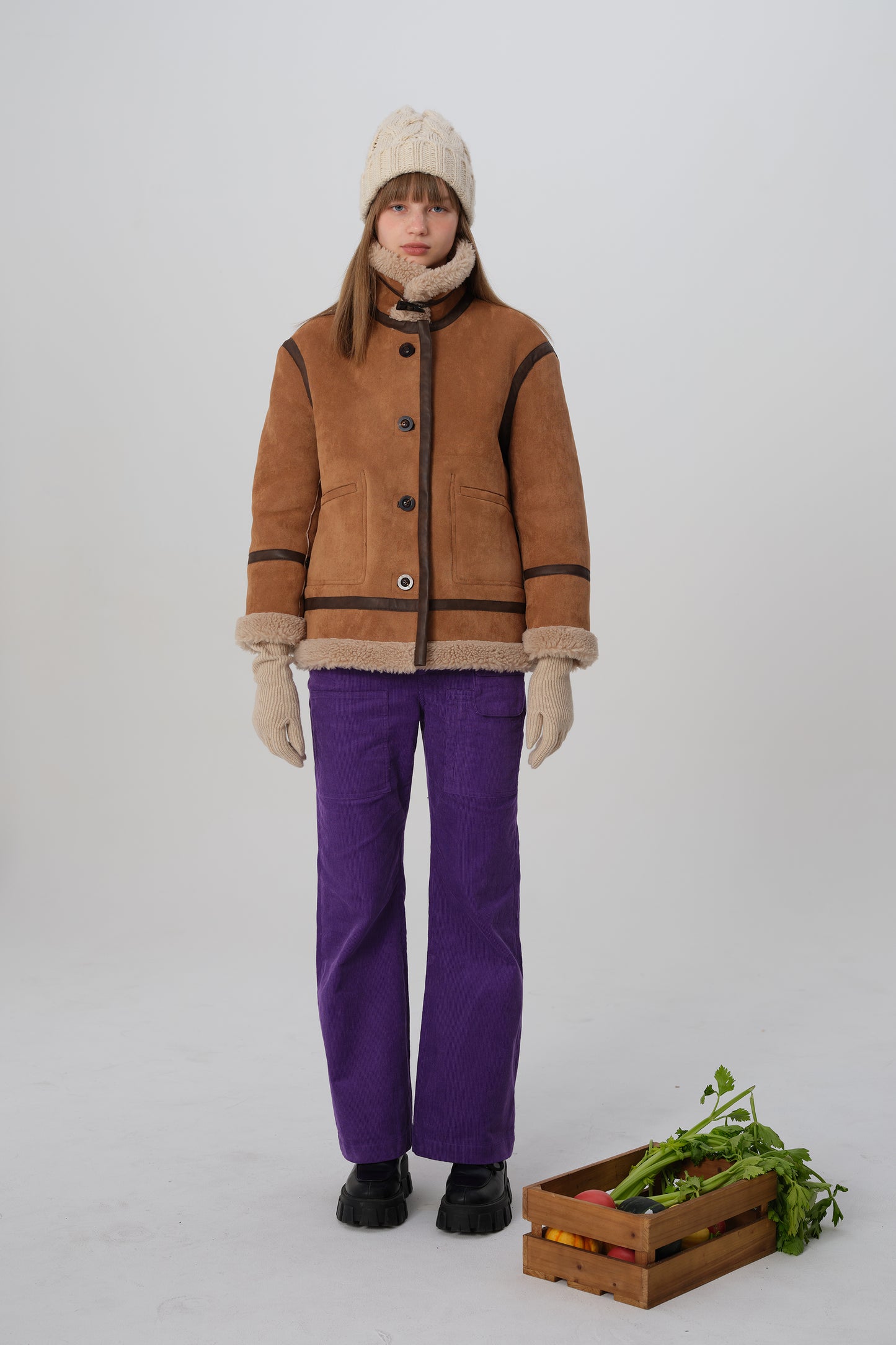 韓国ファッション SELCA-リバーシブル ボアコート-2023aw-ou49-021