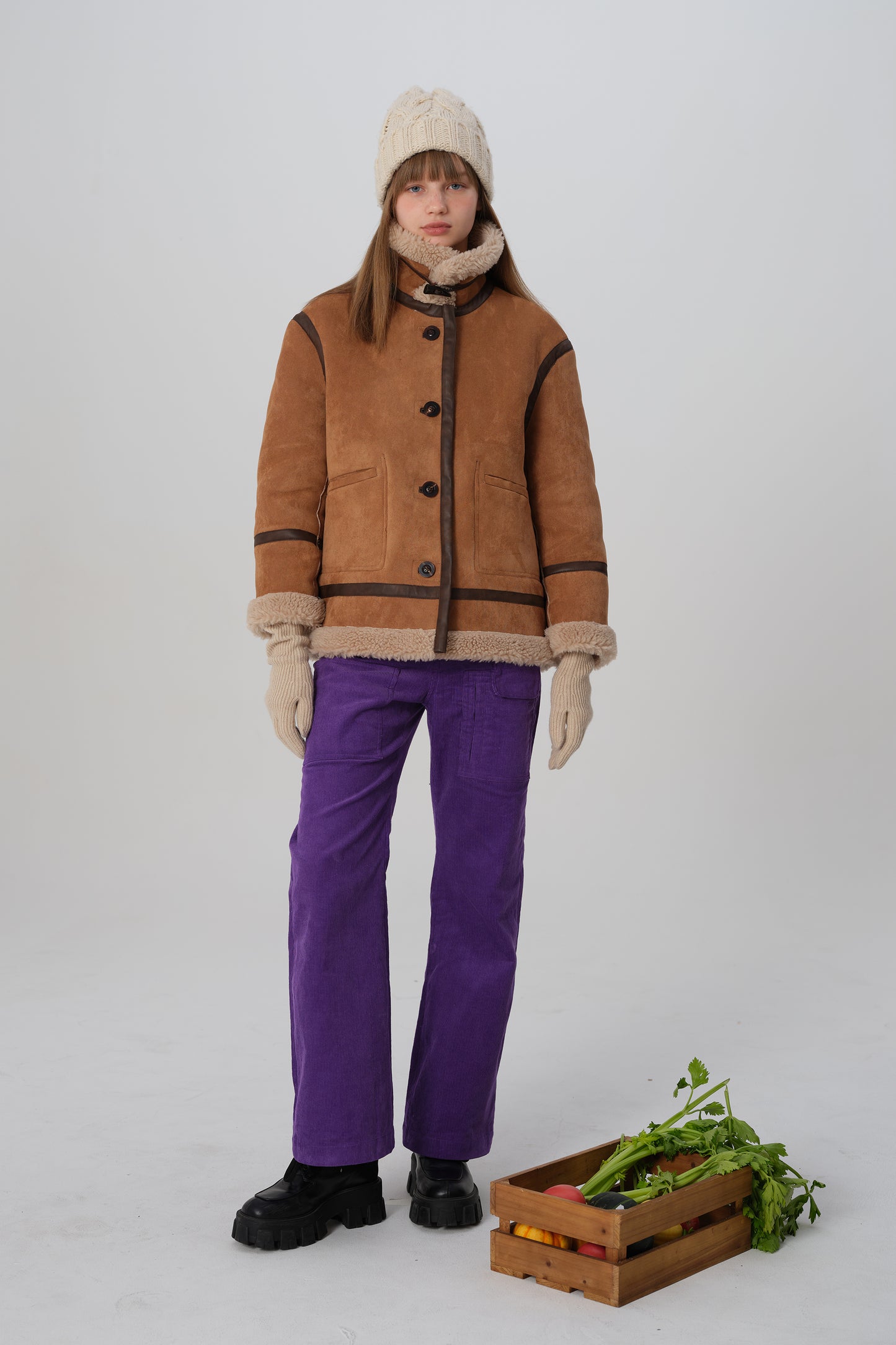 韓国ファッション SELCA-リバーシブル ボアコート-2023aw-ou49-028