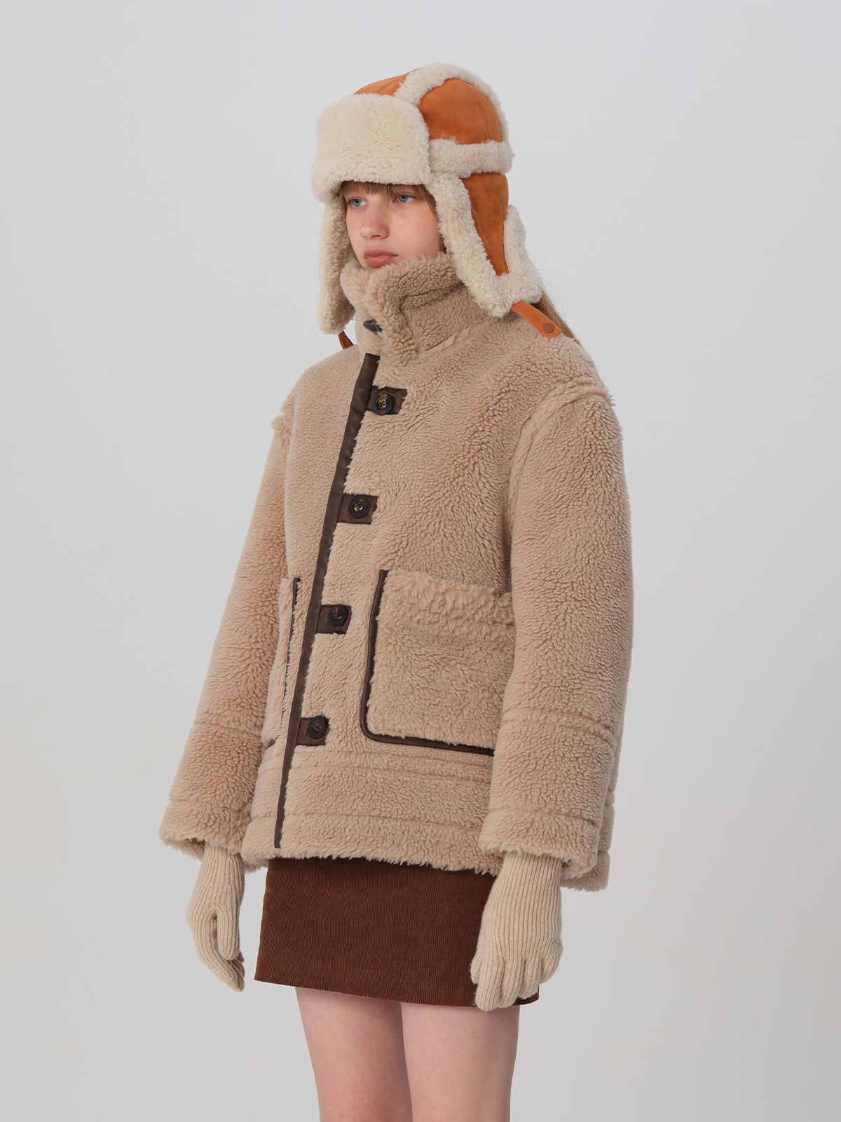 韓国ファッション SELCA-リバーシブル ボアコート-2023aw-ou49-030