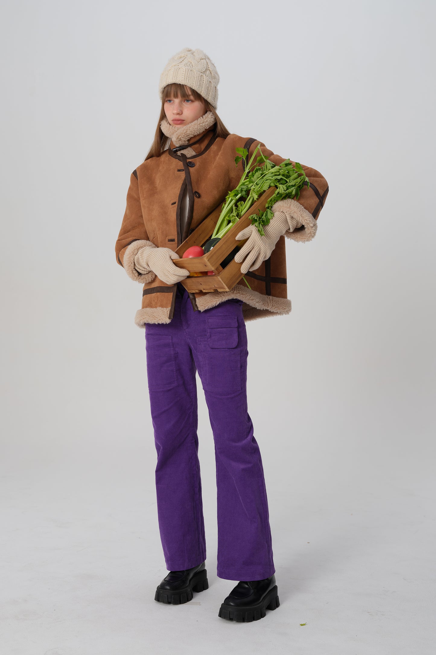 韓国ファッション SELCA-リバーシブル ボアコート-2023aw-ou49-025
