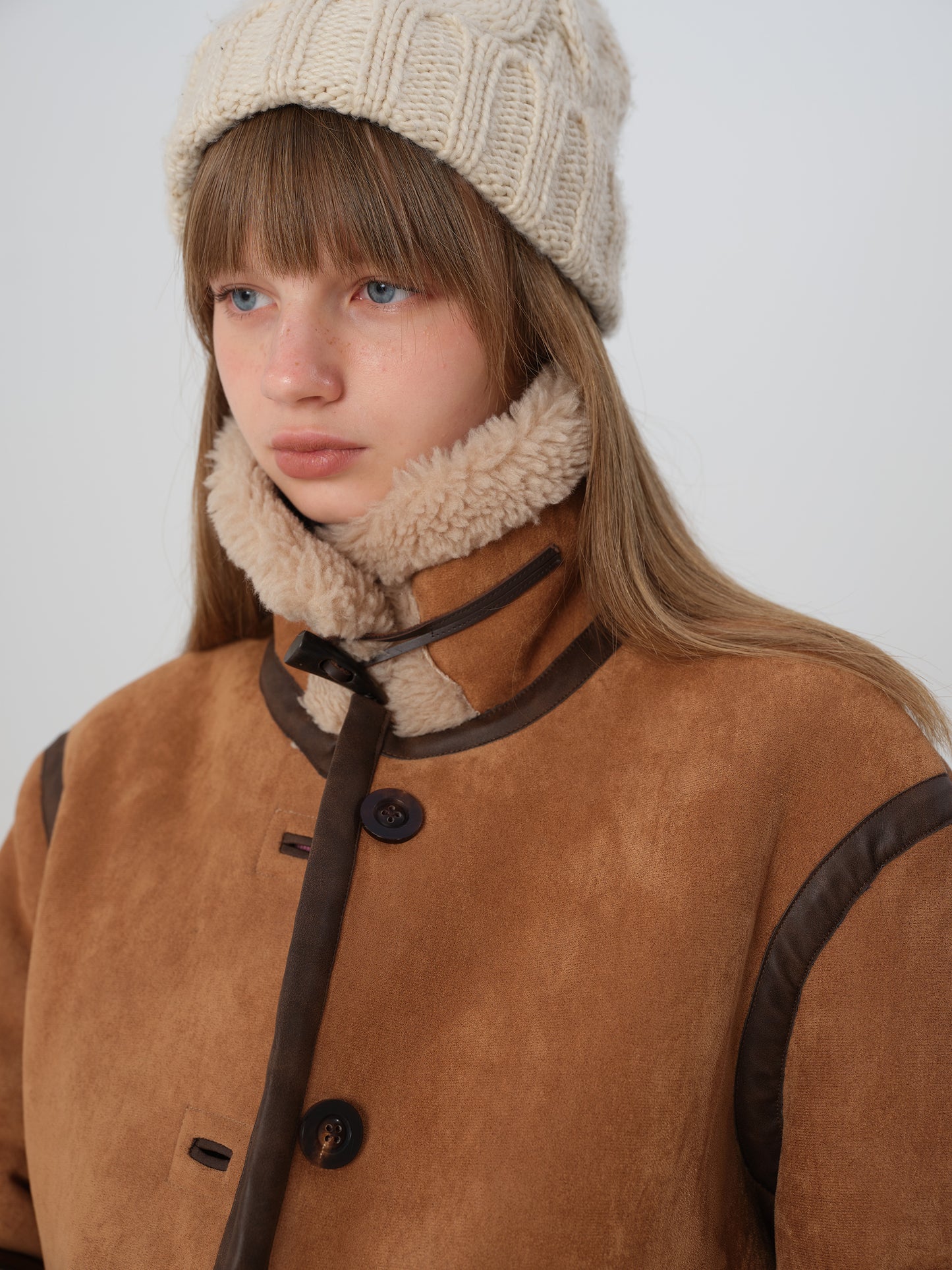 韓国ファッション SELCA-リバーシブル ボアコート-2023aw-ou49-013