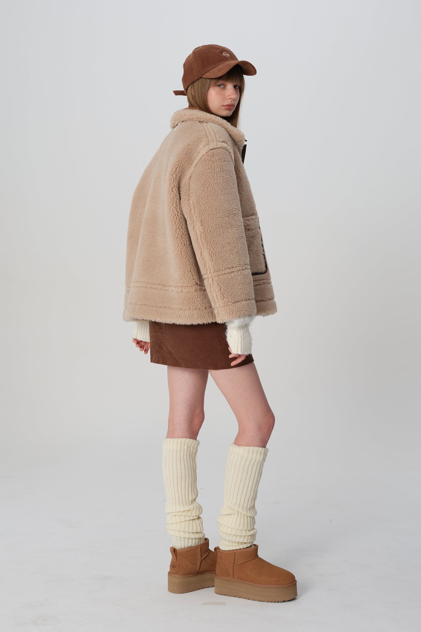 韓国ファッション SELCA-リバーシブル ボアコート-2023aw-ou49-017