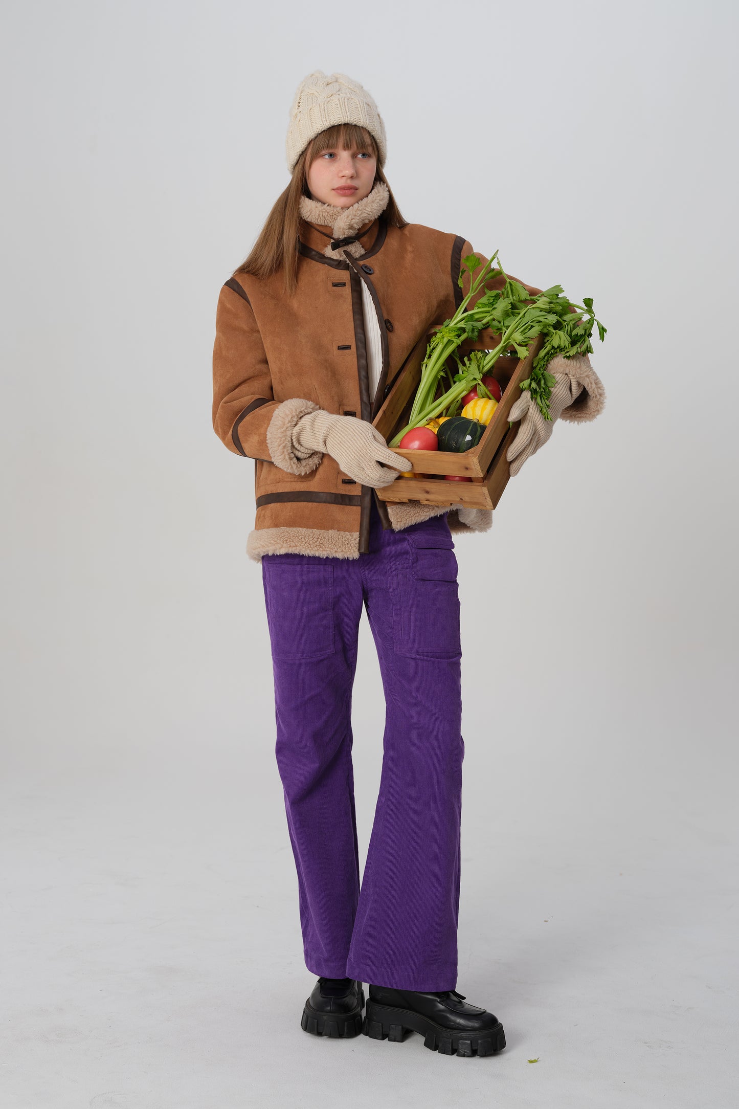 韓国ファッション SELCA-リバーシブル ボアコート-2023aw-ou49-027