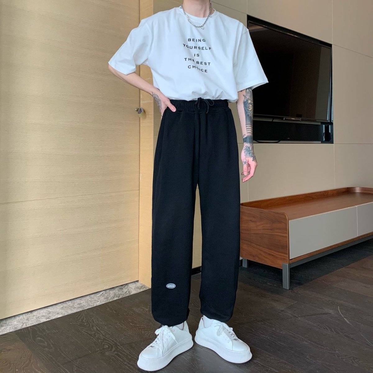 韓国ファッション SELCA-West rubber sweat pants-mselca2023aw994-04