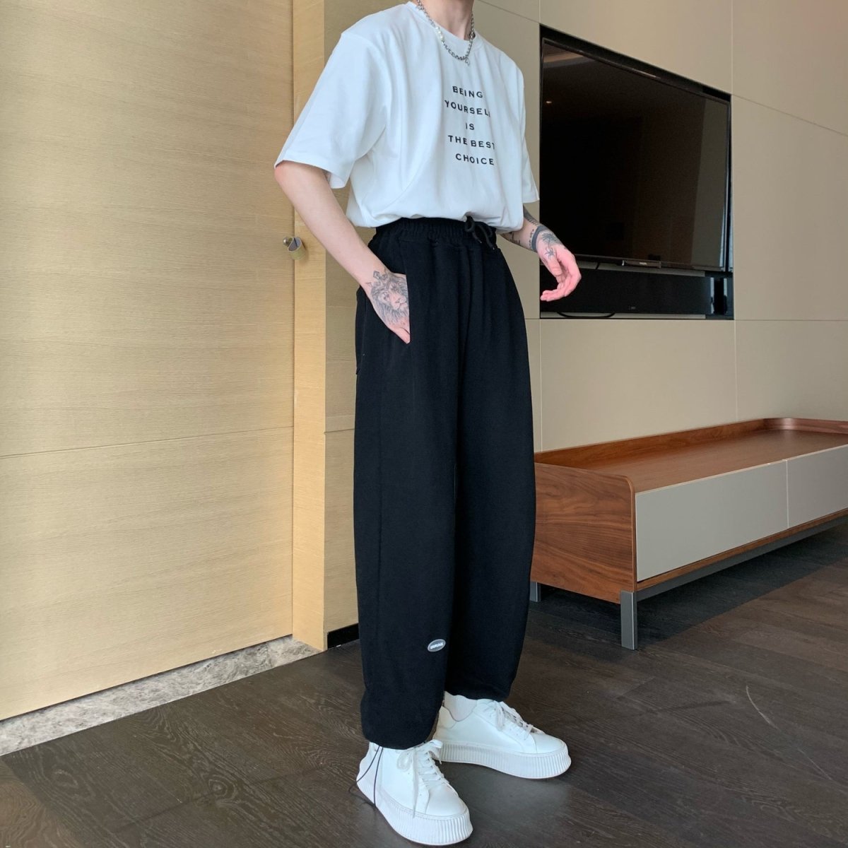 韓国ファッション SELCA-West rubber sweat pants-mselca2023aw994-05