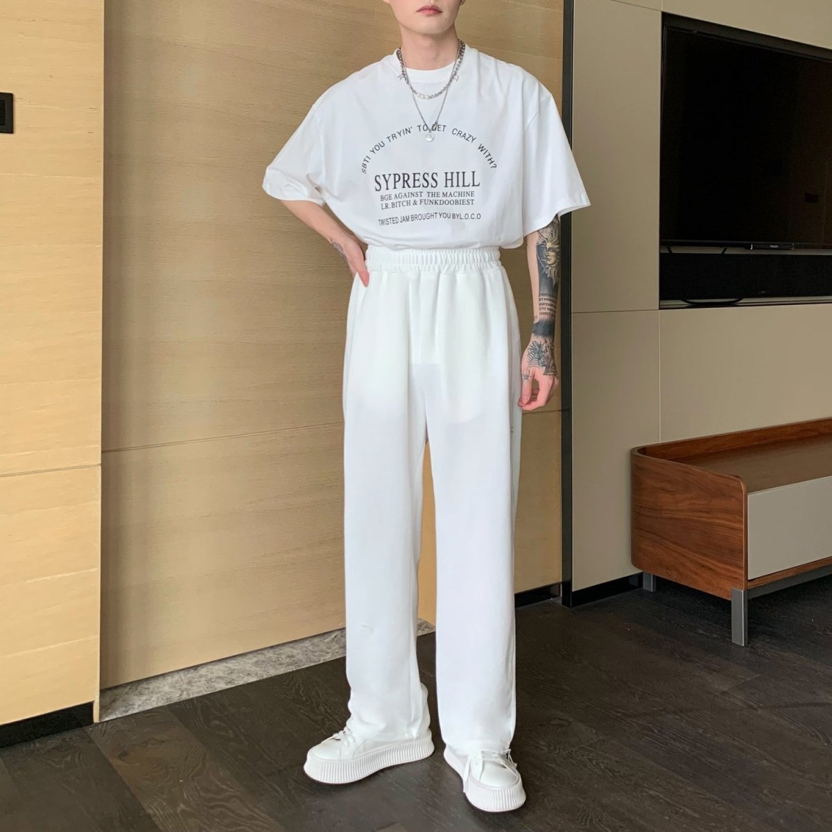 韓国ファッション SELCA-West rubber sweat pants-mselca2023aw994-08