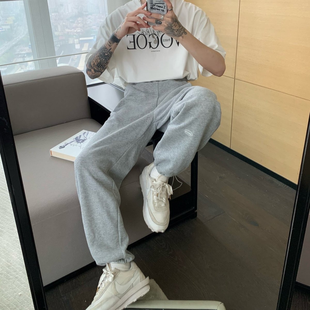 韓国ファッション SELCA-West rubber sweat pants-mselca2023aw994-03