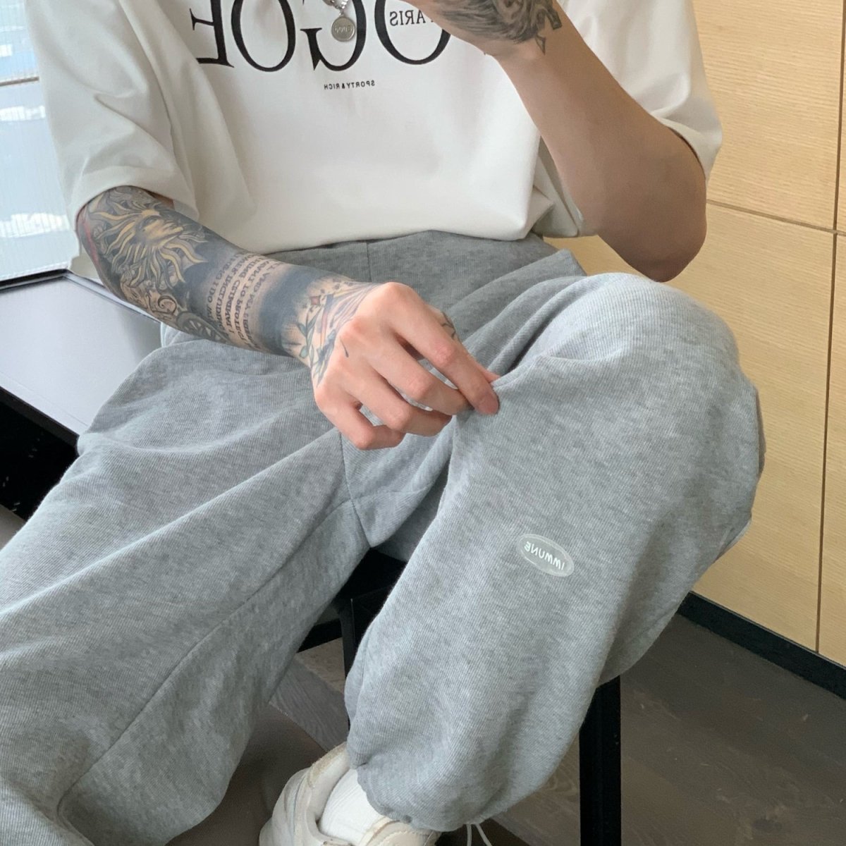 韓国ファッション SELCA-West rubber sweat pants-mselca2023aw994-011