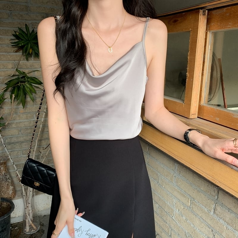 韓国ファッション SELCA-ベーシックサテンキャミソール-2023ss-tp23-02