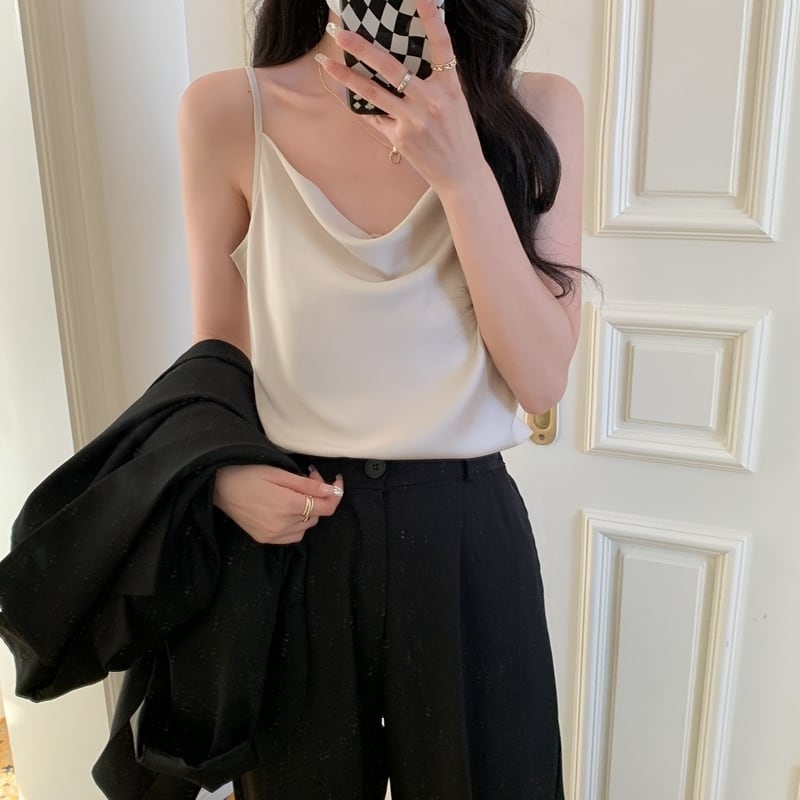 韓国ファッション SELCA-ベーシックサテンキャミソール-2023ss-tp23-08