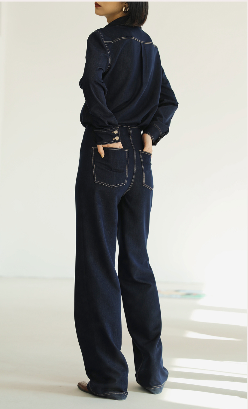 韓国ファッション SELCA-ステッチデニムセットアップ(トップス)-2024ss-005-07