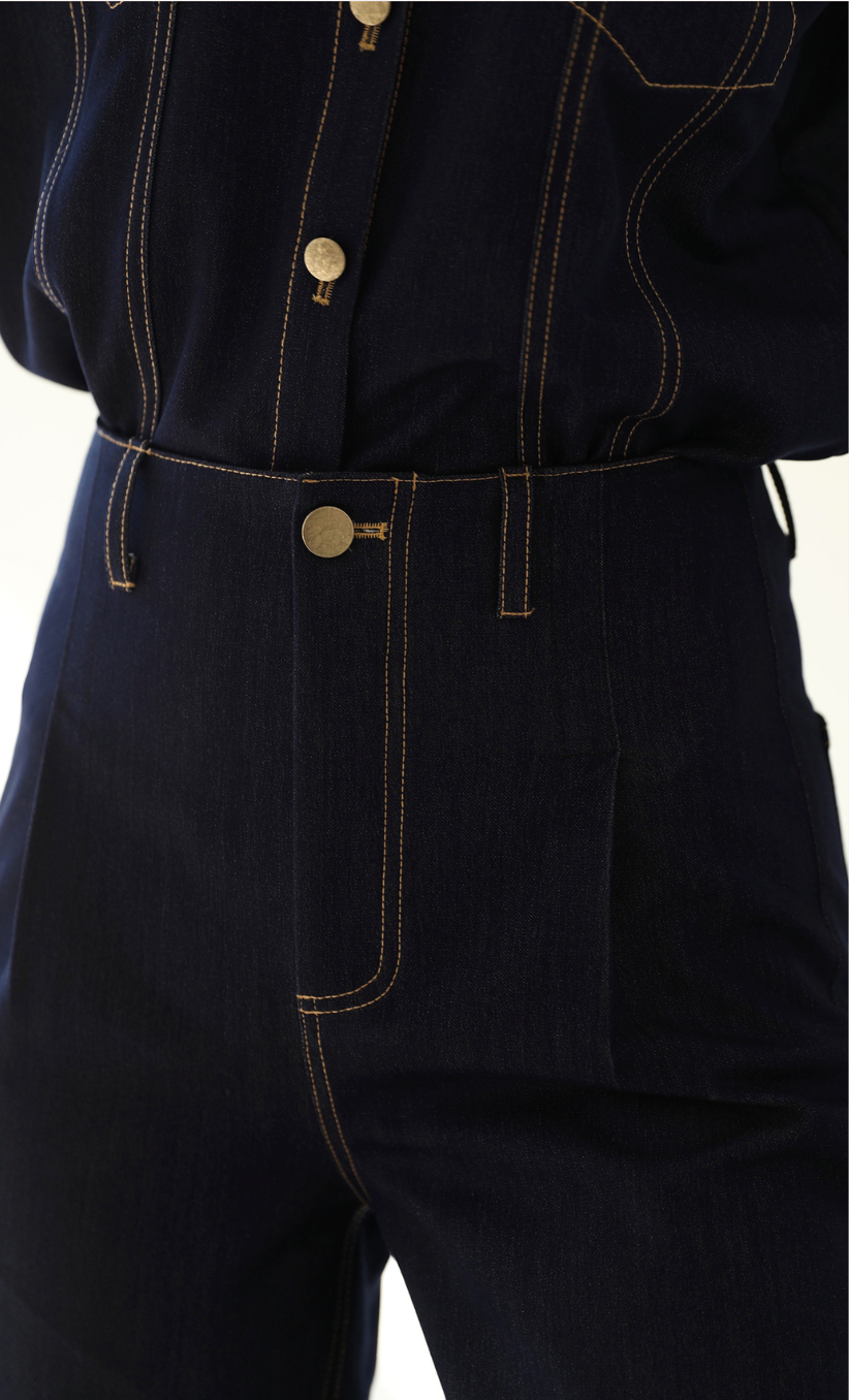 韓国ファッション SELCA-ステッチデニムセットアップ(トップス)-2024ss-005-010