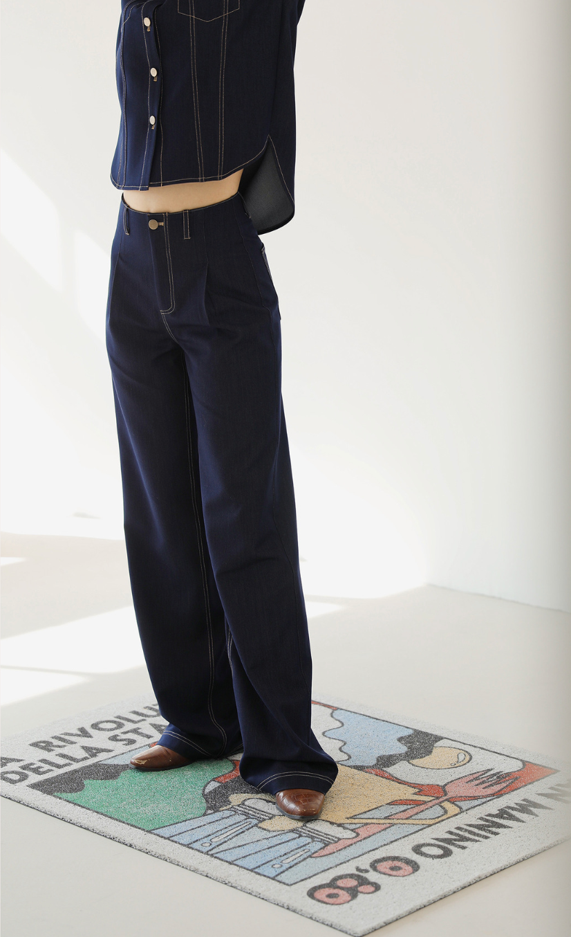 韓国ファッション SELCA-ステッチデニムセットアップ(トップス)-2024ss-005-013