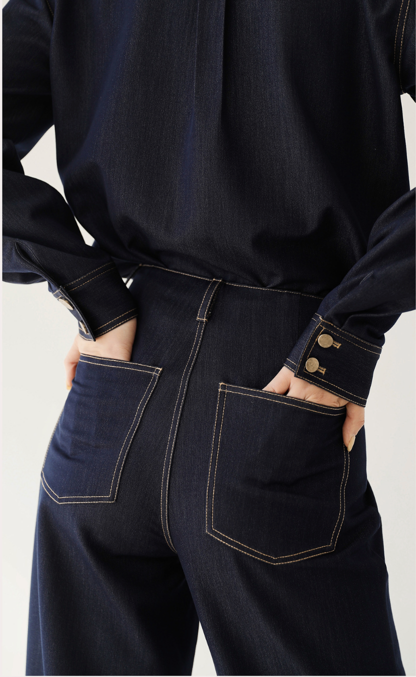 韓国ファッション SELCA-ステッチデニムセットアップ(トップス)-2024ss-005-015