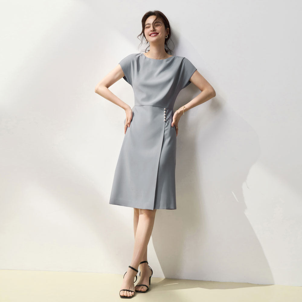 韓国ファッション SELCA-ライトブルーパールワンピース-2024ss-149-02