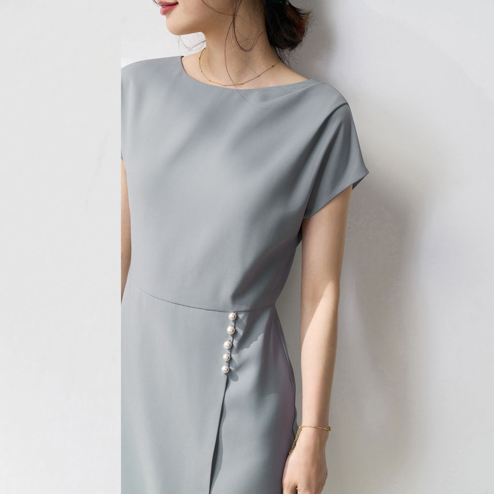 韓国ファッション SELCA-ライトブルーパールワンピース-2024ss-149-03