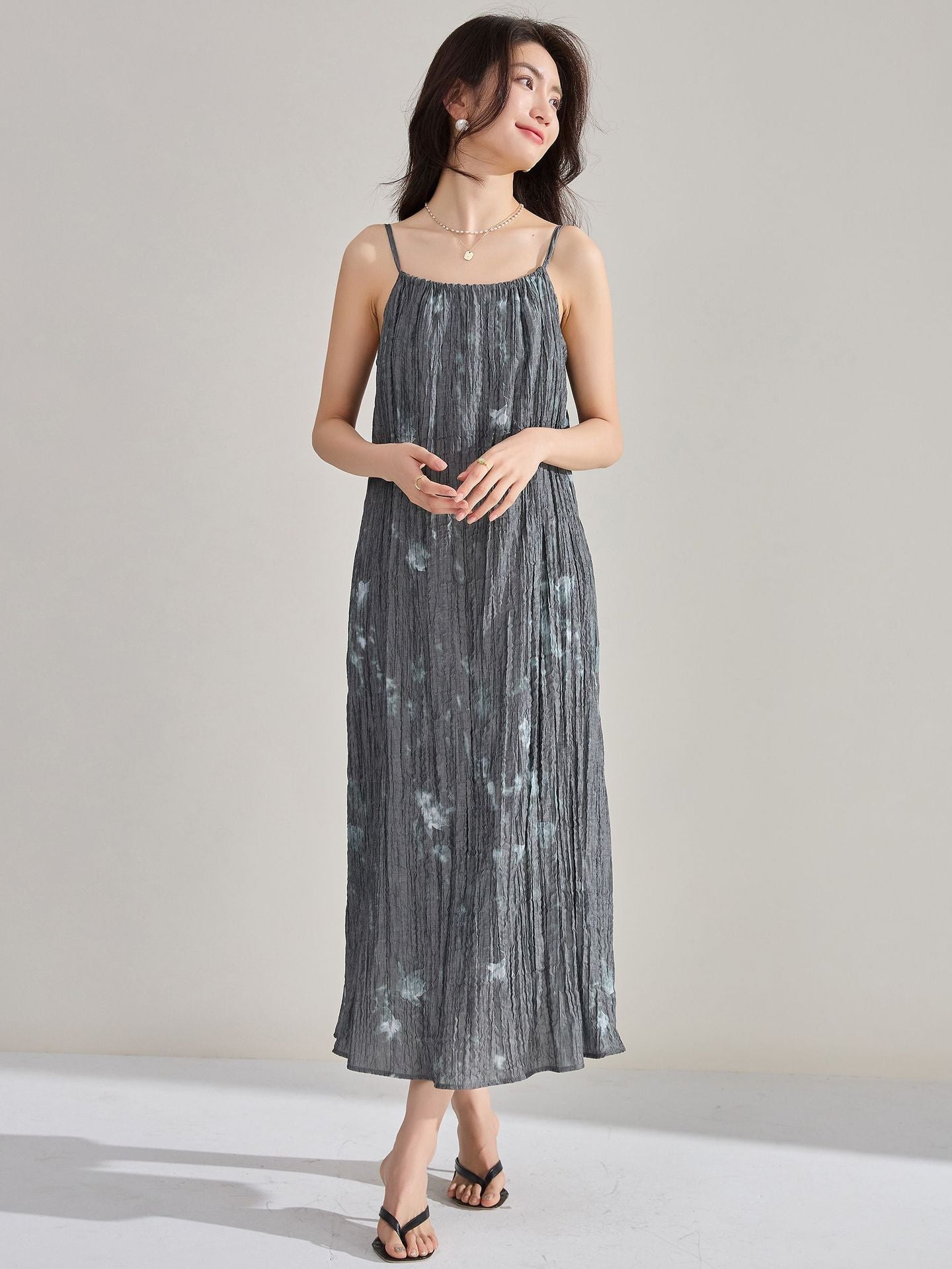 韓国ファッション SELCA-プリーツキャミドレス-2024ss-147-03