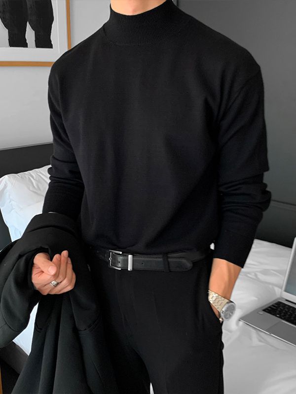 韓国ファッション SELCA-mock neck casual sweater-2024ss-tp02-06