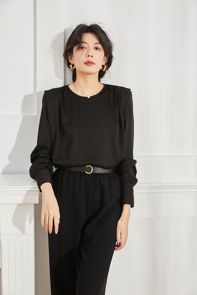 韓国ファッション SELCA-フレンチラウンドネックブラウス-2023aw-tp04-01