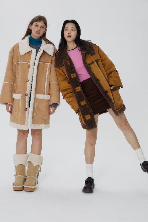 韓国ファッション SELCA-リバーシブルロングボアコート-2023aw-ou52-01