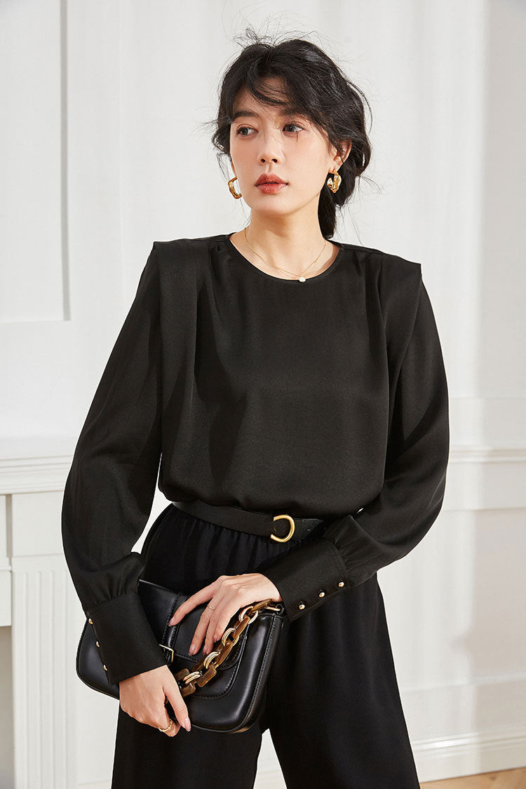 韓国ファッション SELCA-フレンチラウンドネックブラウス-2023aw-tp04-04