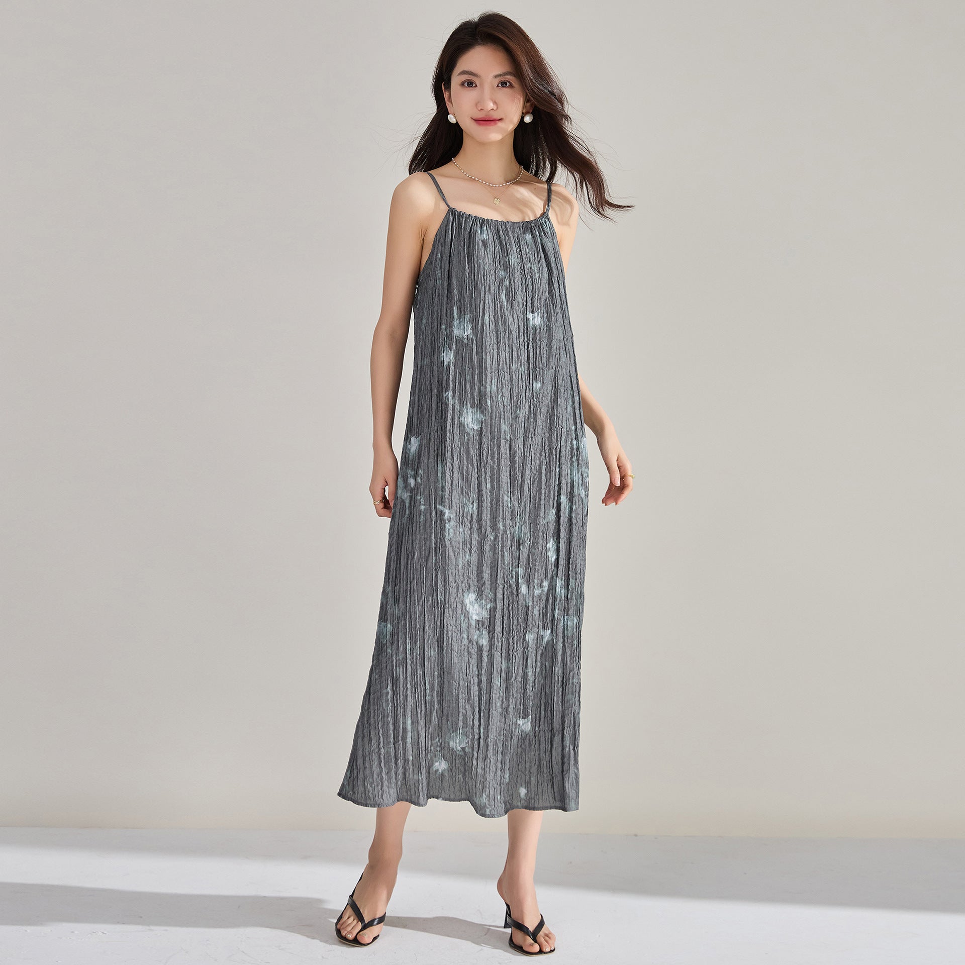 韓国ファッション SELCA-プリーツキャミドレス-2024ss-147-05