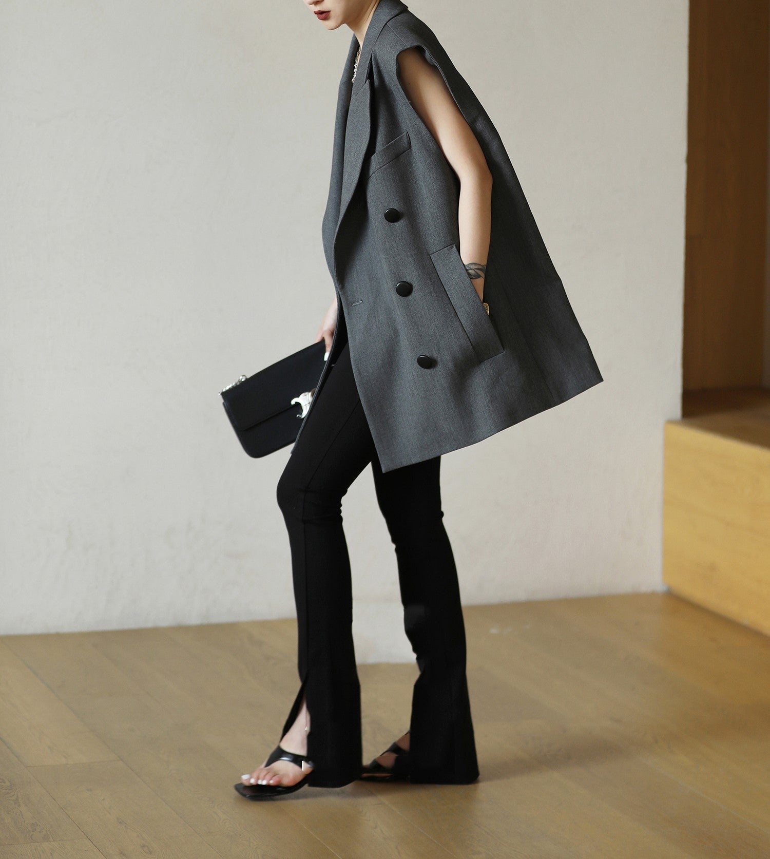 COEL ブラック スリット カジュアルパンツ COEL Online StoreBOTTOMS/PANTS