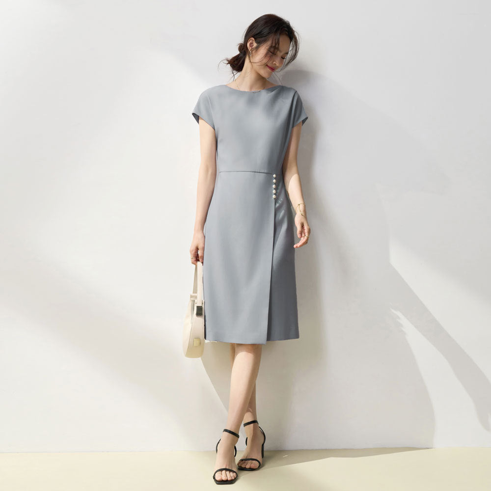 韓国ファッション SELCA-ライトブルーパールワンピース-2024ss-149-04