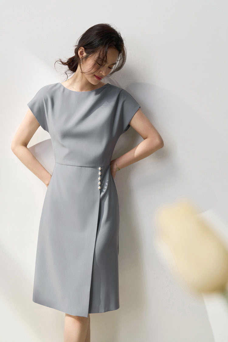 韓国ファッション SELCA-ライトブルーパールワンピース-2024ss-149-011
