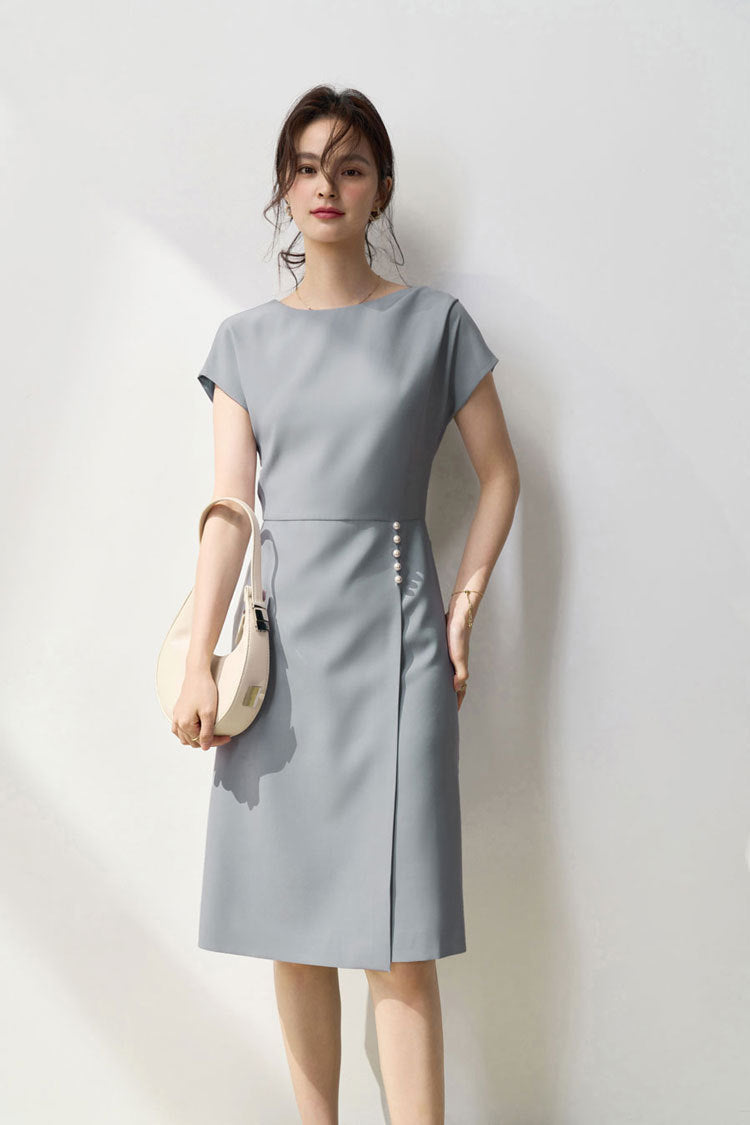 韓国ファッション SELCA-ライトブルーパールワンピース-2024ss-149-09