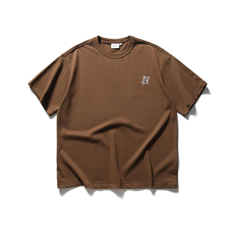韓国ファッション SELCA-FORN3 2024夏新作和風プルオーバーTシャツトップメンズトレンドパーソナライズ刺繍プリントコットン半袖-mselca2024ss-0132-07