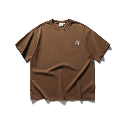 韓国ファッション SELCA-FORN3 2024夏新作和風プルオーバーTシャツトップメンズトレンドパーソナライズ刺繍プリントコットン半袖-mselca2024ss-0132-07