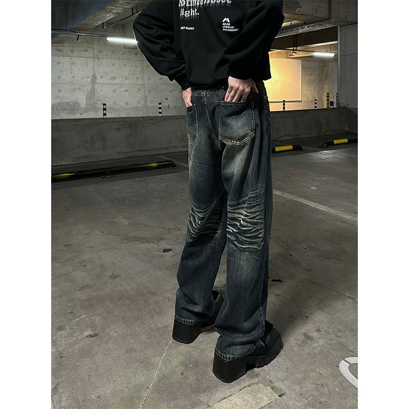 韓国ファッション SELCA-Damage wash denim-mselca2023aw220-01