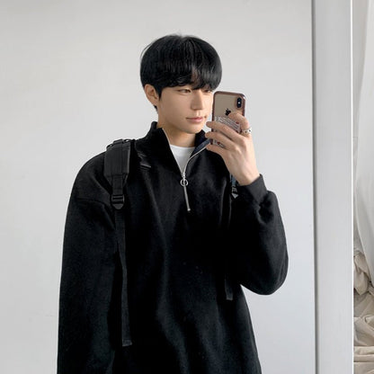 韓国ファッション SELCA-Half zip simple trainer-mselca2023aw370-04