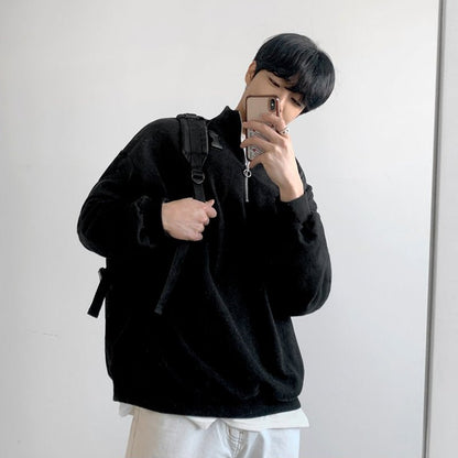 韓国ファッション SELCA-Half zip simple trainer-mselca2023aw370-02