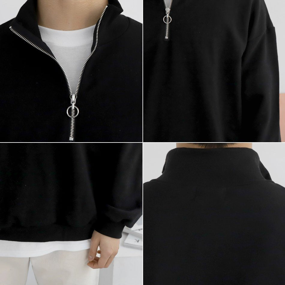 韓国ファッション SELCA-Half zip simple trainer-mselca2023aw370-07