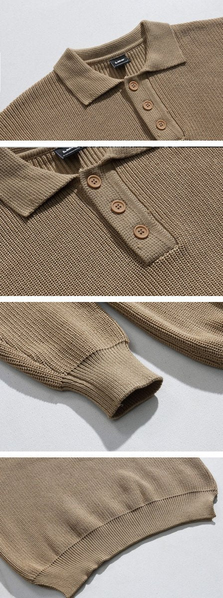 韓国ファッション SELCA-Long sleeve polo knit sweater-mselca2023aw478-03