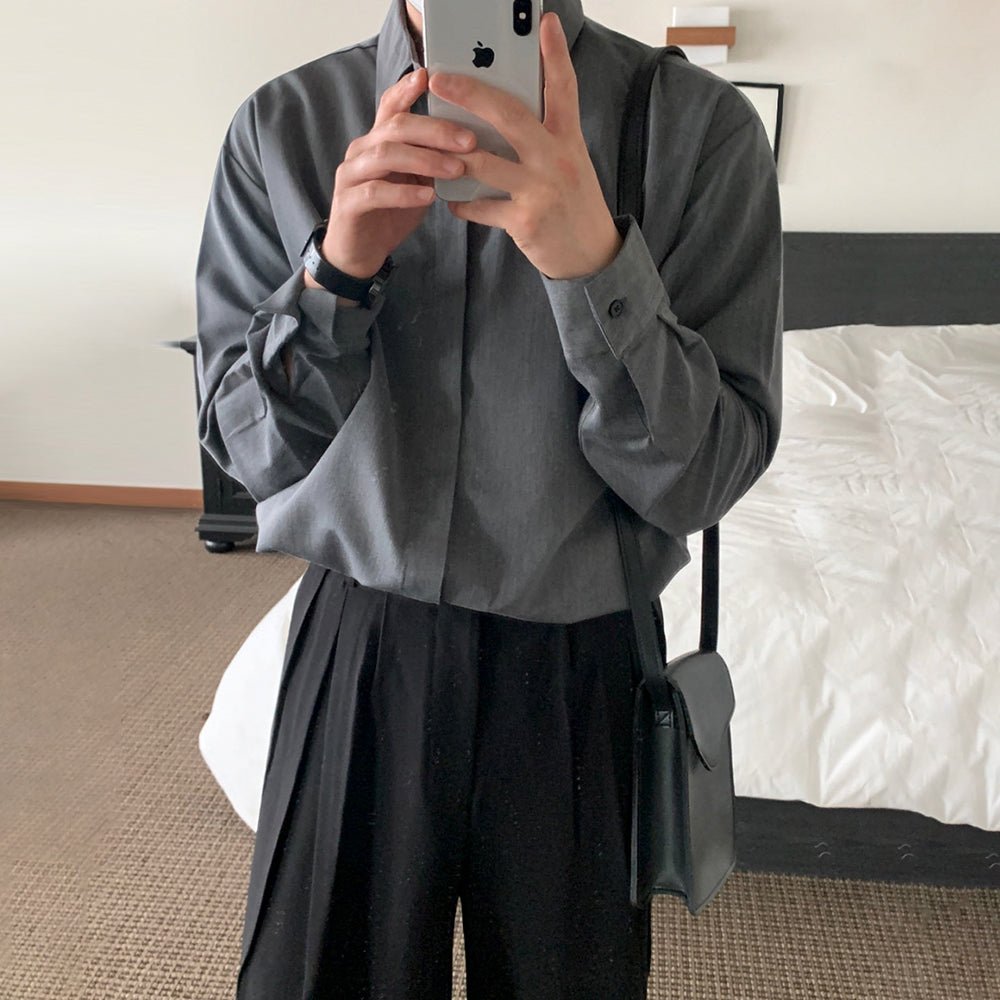 韓国ファッション SELCA-Loose size shirt-mselca2023aw502-02