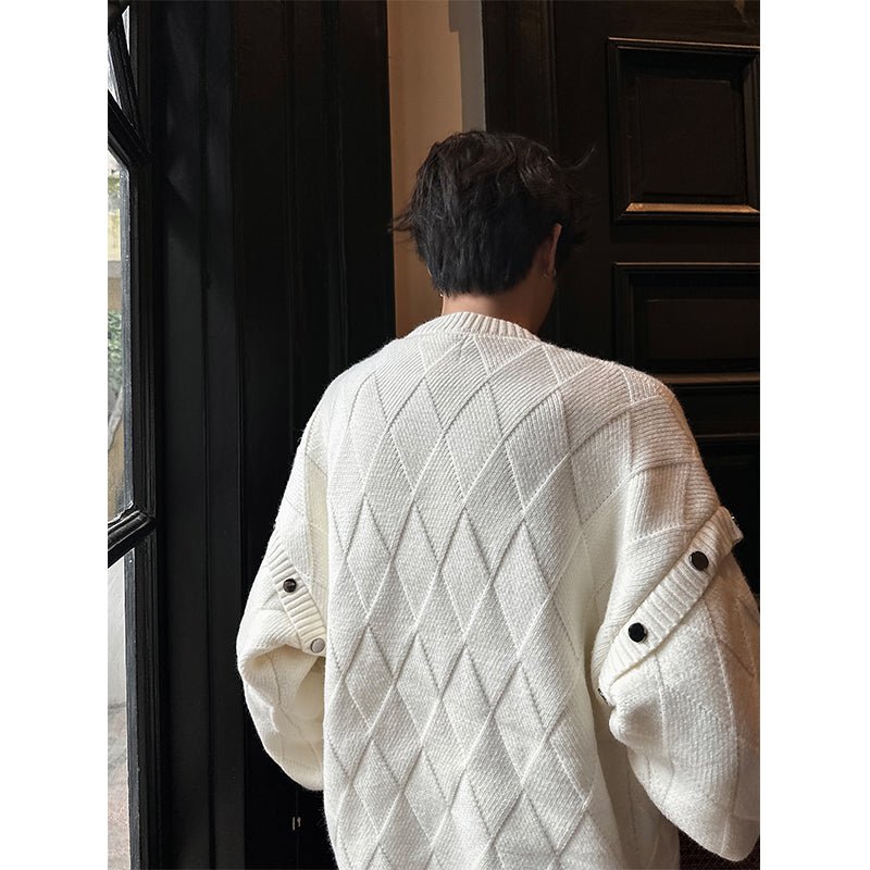 韓国ファッション SELCA-Round neck design knit sweater-mselca2023aw675-02