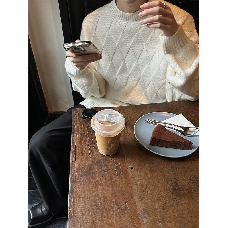 韓国ファッション SELCA-Round neck design knit sweater-mselca2023aw675-03