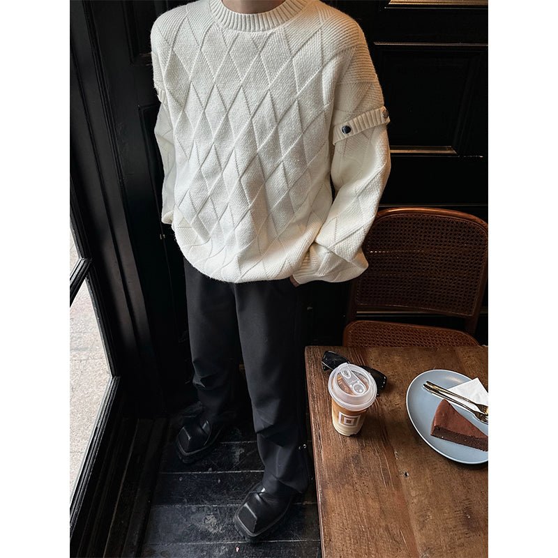 韓国ファッション SELCA-Round neck design knit sweater-mselca2023aw675-05