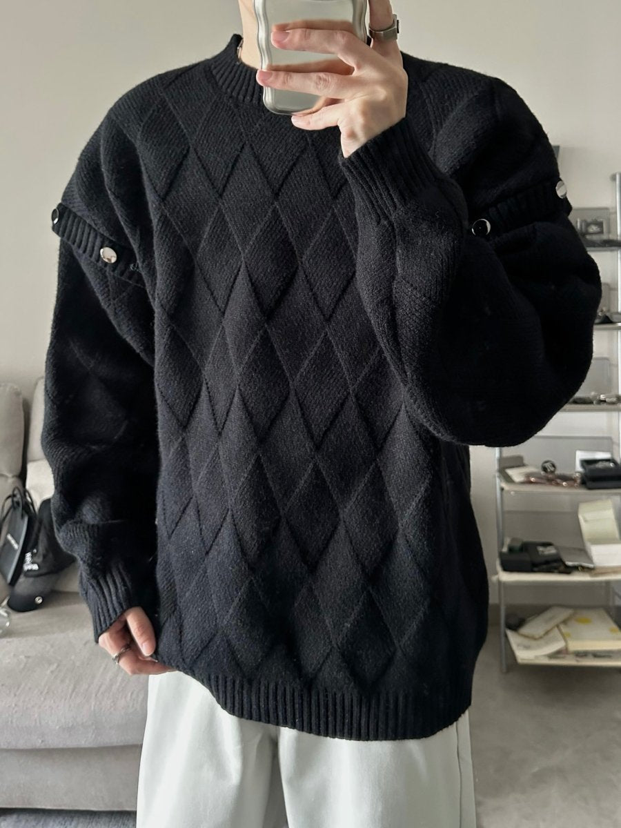 韓国ファッション SELCA-Round neck design knit sweater-mselca2023aw675-06
