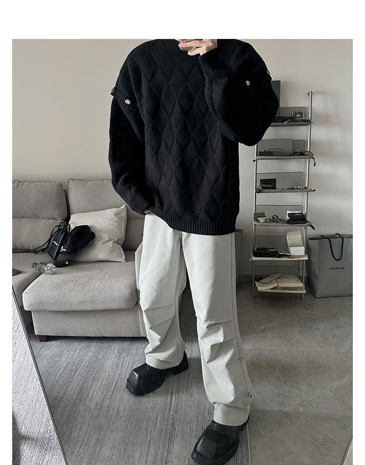 韓国ファッション SELCA-Round neck design knit sweater-mselca2023aw675-07