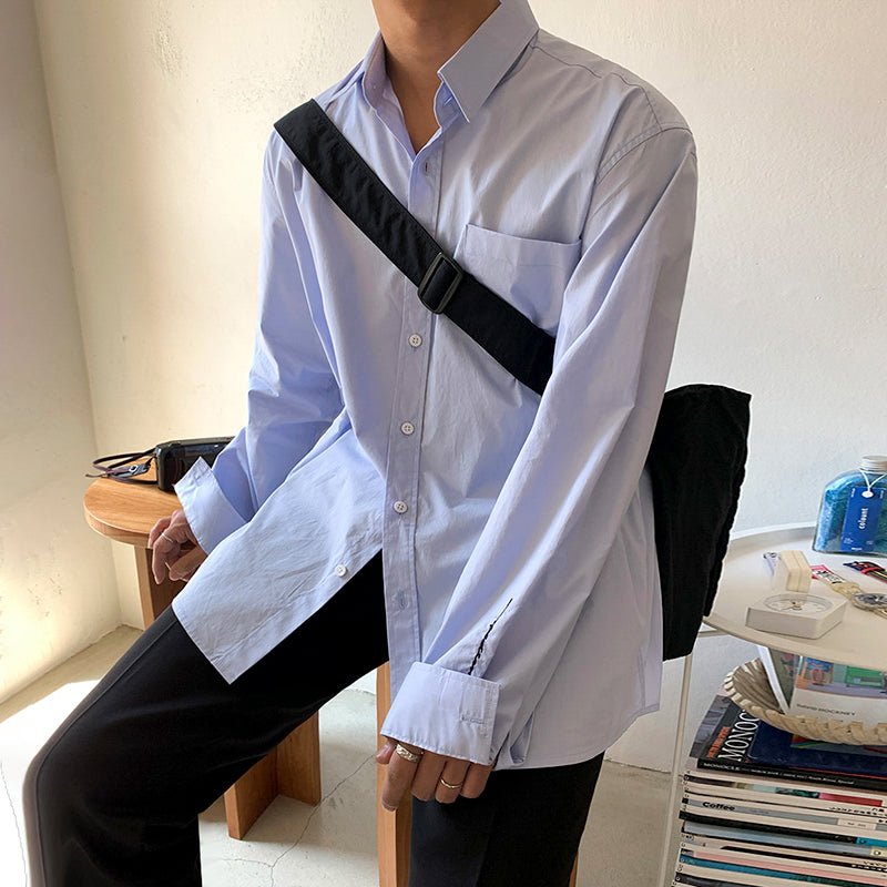 韓国ファッション SELCA-Simple long -sleeved shirt-mselca2023aw748-04