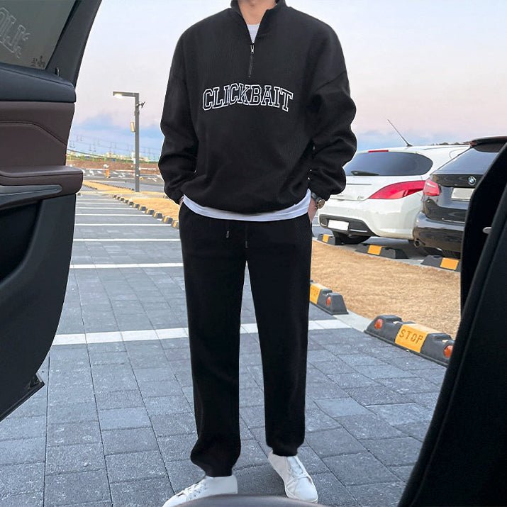 韓国ファッション SELCA-standing collar sweater suit setup-mselca2023aw807-01