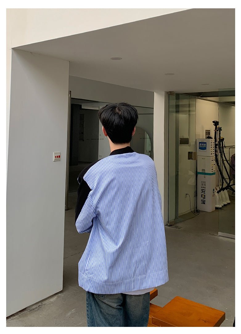 韓国ファッション SELCA-Stripe Contrast Knit Cardigan-mselca2023aw887-05