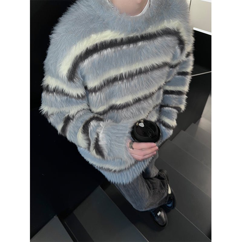 韓国ファッション SELCA-Stripe knit sweater-mselca2023aw889-03