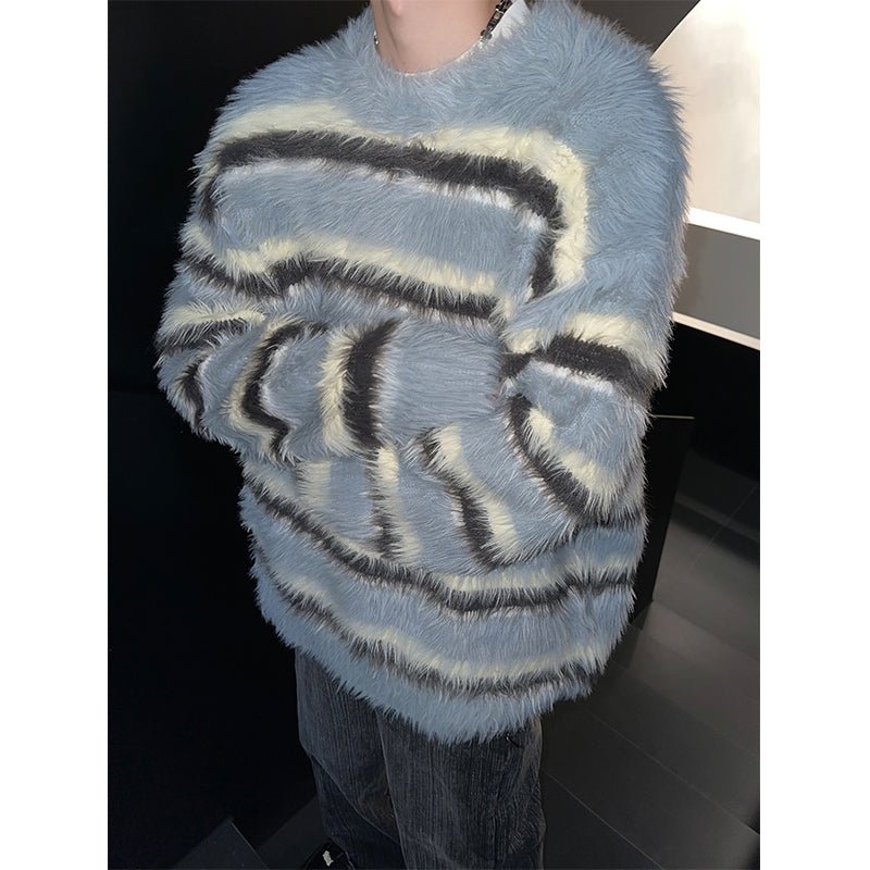 韓国ファッション SELCA-Stripe knit sweater-mselca2023aw889-04