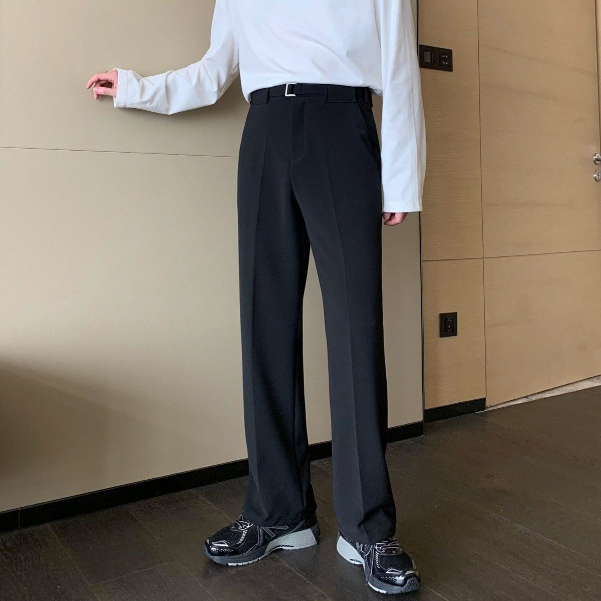 韓国ファッション SELCA-Suit trousers with belt-mselca2023aw900-012